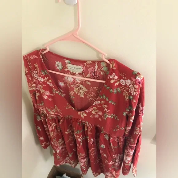 Denim & Supply Ralph Lauren Julia Red Floral Print Dress 1985T - Picture 7 of 8